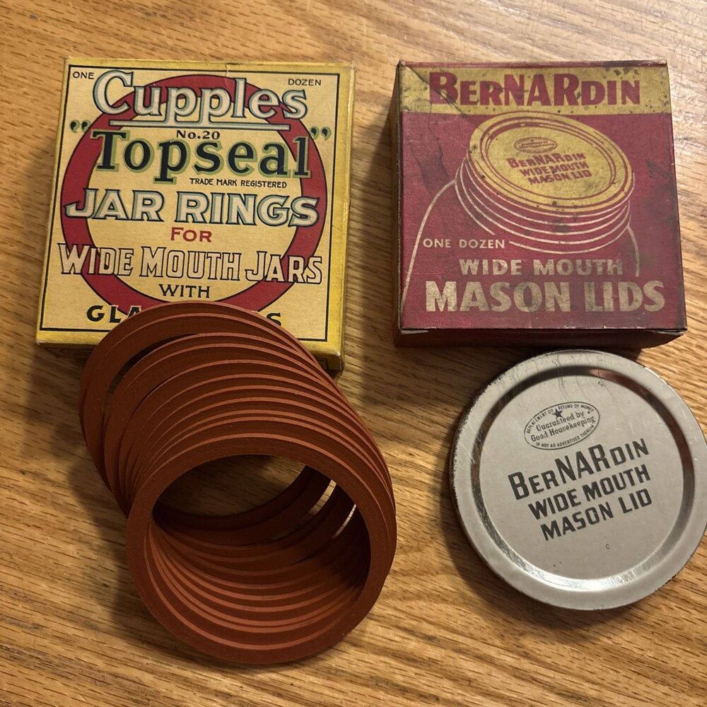 Vintage Boxes of Canning items Cupples Top Seal & BerNARdin Lids